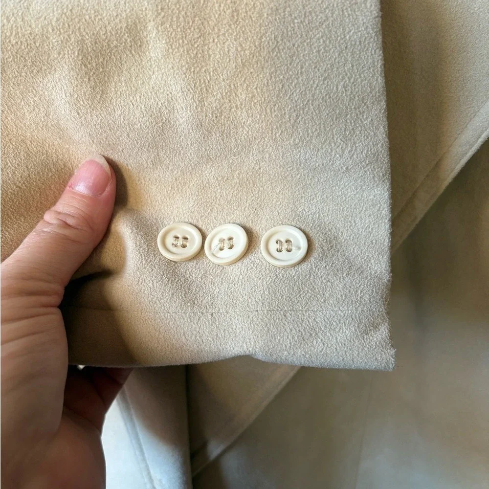 Vintage Ultrasuede Cream Women's Blazer Size 10 Tailored Quiet Luxury Minimalist